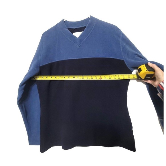 Columbia Blue Omni Therm Stretch V-Neck Sweater Womens Size L Outdoors Hiking - Picture 4 of 6